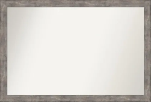 Miniatura 275 de Amanti Art Silver Bathroom Mirror for Over Sink, 24x49 Custom Made Marred Pewter Rectangle Vanity Mirror, Oversize Casual Wood Frame, Hangs Estaño