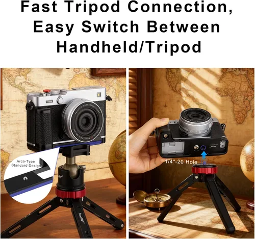 Miniatura 5 de Haoge Empuñadura para Fujifilm XE5 Cuerpo de cámara en forma de L Soporte de agarre HG-FUXE5N-B Negro con placa estándar Arca-Swiss
