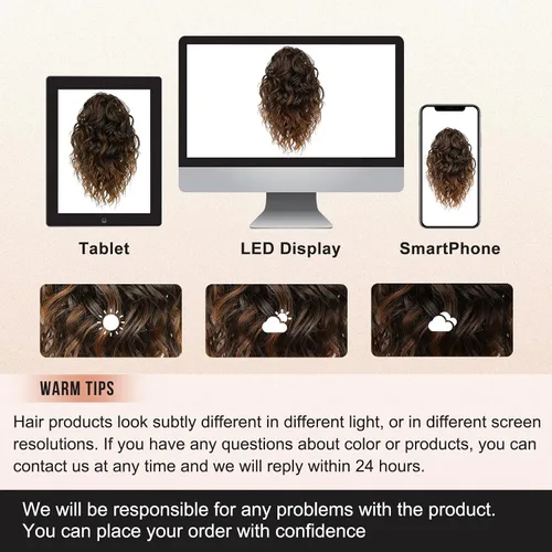 Miniatura 7 de Flufymooz Extensión de cola de caballo, extensión de cola de caballo corta de 12 pulgadas con pinza de garra, cabello ondulado rizado, clip