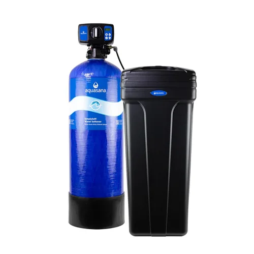 Suavizador de agua Aquasana SimplySoft® de 60,000 granos - Reducción de agua dura para toda la casa - Sistema de tanque base y gabinete WH-SF60-BASE