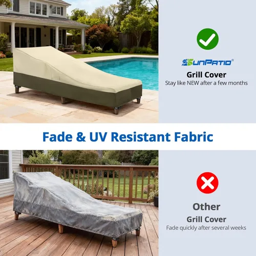 Miniatura 7 de SunPatio Funda para tumbona impermeable al aire libre, resistente, paquete de 2 fundas para sillas de patio, resistentes a los rayos UV, a Beige