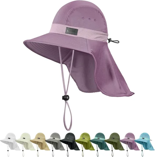 Miniatura 9 de Sukeen Cooling Sun Hat for Men Women UPF50+ Wide Brim Fishing Hat with Neck Flap Adjustable Foldable Bucket Hat for Hiking