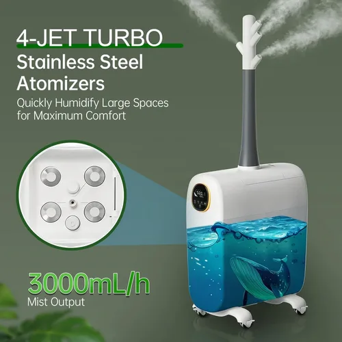 Miniatura 3 de Lacidoll Humidificador de habitación grande, 6.6 galones/25L Humidificadores para toda la casa para dormitorio y hogar, 3000 pies cuadrados
