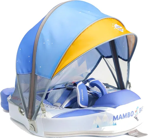 Miniatura 8 de Flotadores para bebé para piscina con dosel toldo de protección solar extraíble Mambobaby Float No Inflable Mejora Añadir cola Evitar Voltear Verde