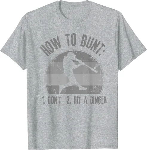 Miniatura 57 de Cómo Bunt Don't Hit A Dinger - Camiseta divertida de béisbol y sóftbol, Negro, S