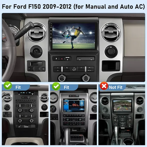 Miniatura 2 de (Para manual y automático AC) Pantalla de 9 pulgadas para Ford F150 Radio 2009 2010 2011 2012, 2+64G Android pantalla táctil F150 estéreo de coche
