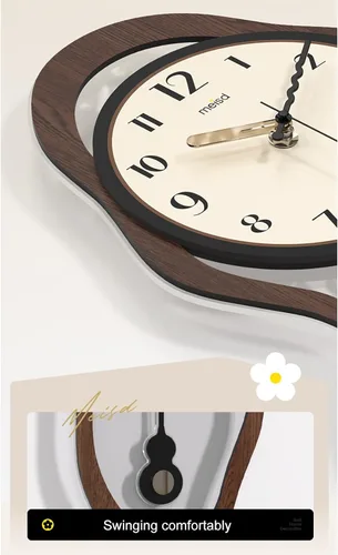 Miniatura 4 de Silent Wall Clock, Non Ticking Modern Round Pendulum Kitchen Clock Battery Operated for Living Room/Bedroom/Kitchen(Small)