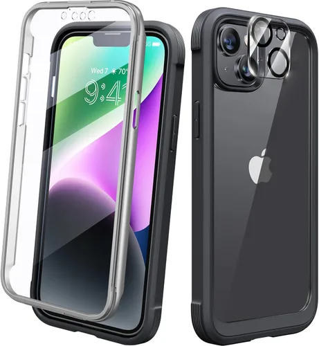 Miniatura 132 de Diaclara - Funda compatible con iPhone 11, carcasa resistente de cuerpo completo con protector de pantalla integrado sensible al tacto y Transparente