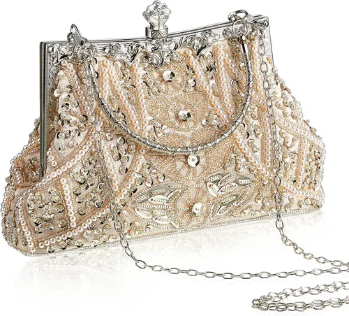 Miniatura 12 de Amylove Bolso de mano con cuentas estilo vintage de los años 1920, formal, accesorios para mujer, para eventos nocturnos, regalo para fiesta
