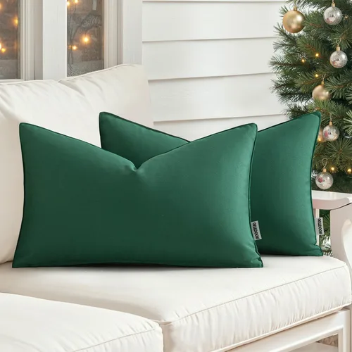 Miniatura 60 de MIULEE - Juego de 2 fundas de almohadas decorativas para exteriores, impermeables, cuadradas, para jardín, para cenador de primavera, tienda de Negro