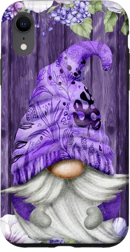 Miniatura 25 de Cute Purple Aesthetic Anemones Flower Pattern Lavender Gnome Case for iPhone 17