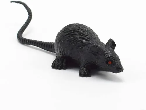 Miniatura 6 de Juguetes de ratón falsos de plástico, broma, ratón, día de los inocentes, suministros para fiesta de Halloween, color negro, 30