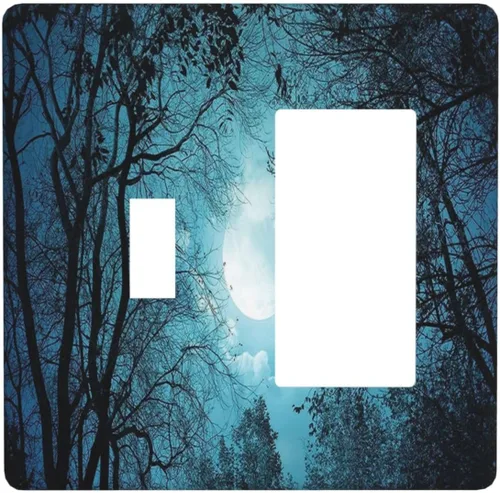 Miniatura 37 de Cubierta para Interruptor de Luz Árbol Morado 3D de 2 Gang Placa de Pared Placa de Interruptor de Luz Doble Toggle Cubiertas Decorativas