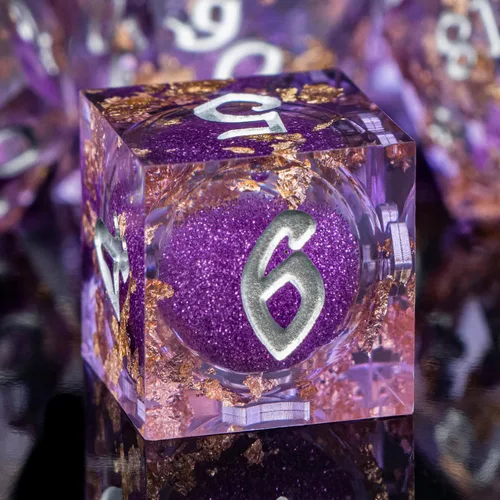 Miniatura 20 de ARUOHHA - Juego de dados azules de resina DND de 7 piezas, juego de dados translúcidos hechos a mano para RPG, juego de dados poliédricos de borde