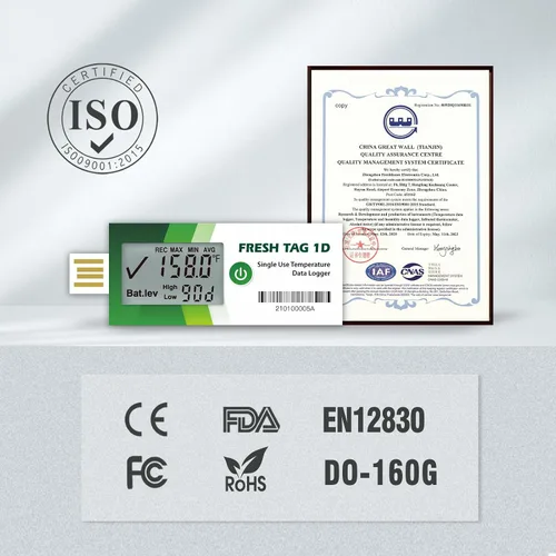 Miniatura 8 de Freshliance Registrador de Datos de Temperatura con Pantalla LCD, Registrador de Temperatura USB de Un Solo Uso con 30000 Puntos, Informe Automático