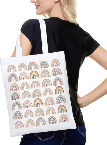 Miniatura 4 de Regalos inspiradores para mujeres, bolsas de arco iris para niñas, bolsa de mano bohemia de arcoíris para ella, pared de arcoíris, regalos