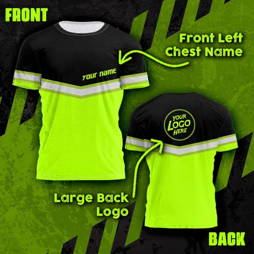 Miniatura 4 de Empresa, Equipo Uniforme Camisa de Alta Visibilidad para Hombres Camisa de Seguridad Logotipo Personalizado Nombre con Cintas Reflectantes AMZ02