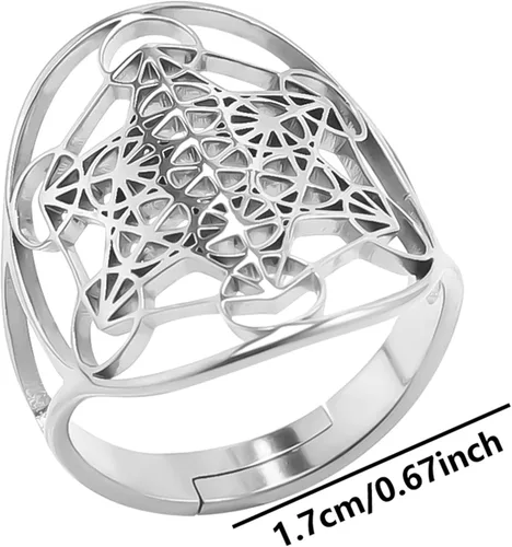 Miniatura 3 de XHBTS Metatrons - Collar de acero inoxidable para arcángel, metatrón, declaración de protección con dije de acero inoxidable ahuecado para cadena