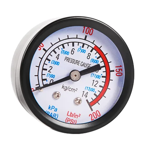 Miniatura 7 de Medidor de prueba de presión de agua de 2 pulgadas, medidor de presión de 0-200 PSI, rosca NPT de 1/4 pulgadas, montaje inferior, para compresor