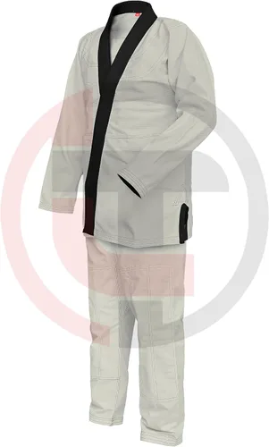 Miniatura 2 de Bjj Gi Jiu Jitsu Kimonos sin blanquear Gi Collar negro 100% algodón Perl tejido 450GSM