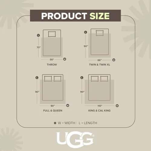 Miniatura 8 de UGG Whitecap Manta de Felpa Suave y Mullida de Forro Polar para Sofá o Cama, Decoración del Hogar, Manta de Invierno, Lavable a Máquina, 50 pulgadas