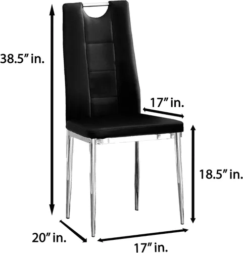 Miniatura 3 de Best Master Furniture Juego de 2 sillas de comedor de cristal, color negro