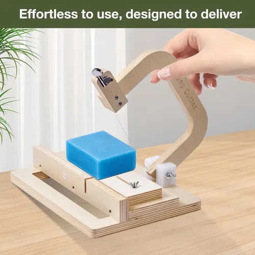 Miniatura 3 de Cortador de jabón de madera para hacer jabón, cortador de jabón de madera de alambre ajustable, herramienta de bricolaje para cortar y recortar