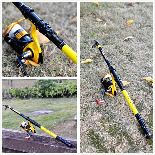 Miniatura 7 de Richcat Combo de caña de pescar y carrete, bastones y carretes medianos pesados, kits de caña telescópica para adultos, línea de 22 libras Y7.9