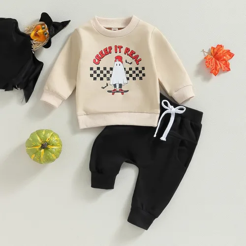 Miniatura 2 de Toddler Baby Boy Fall Outfit Rugby Football Game Day Print Sweatshirt Tops Elastic Pants Set Cute Newborn Infant Clothes