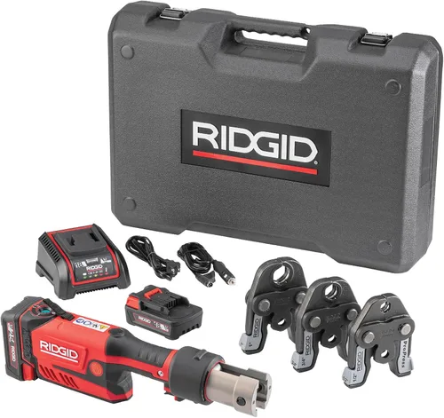 Miniatura 15 de RIDGID 67193 Modelo RP 351 Kit de herramienta de prensa ProPress estándar con cable con herramienta de prensa ProPress con cable, mandíbulas