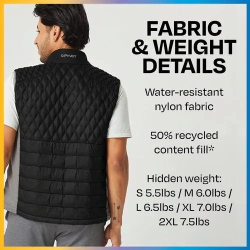 Miniatura 4 de PYVOT Chaleco Acolchado con Peso Dash para Hombre, Ropa Inspirada en Manta Pesada para Problemas Sensoriales