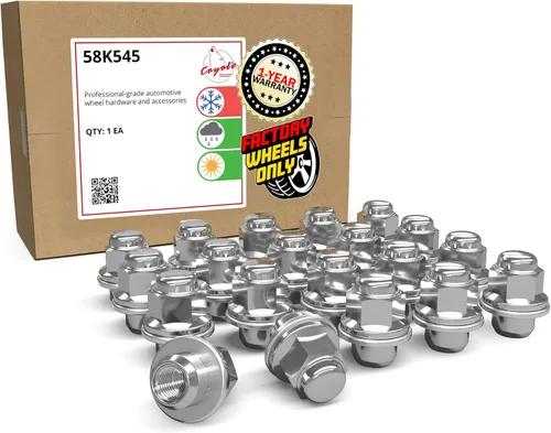 Miniatura 8 de Wheel Accessories Parts 20 tuercas de llanta M14x1.5 14x1.5 rosca OEM estilo fábrica 1.8 pulgadas de largo cromadas 7/8 pulgadas 0.866 in Cromado