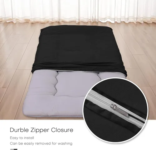 Miniatura 4 de Funda de colchón de futón de piso 100% algodón, suave, amigable con la piel, lavable, con cremallera, funda de colchón tatami, a prueba de polvo