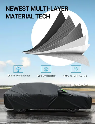 Miniatura 4 de Proadsy - Funda para auto compatible con Chevrolet Tahoe 2021-2024 2025 2026, a prueba de viento, para todo tipo de clima, impermeable, protección