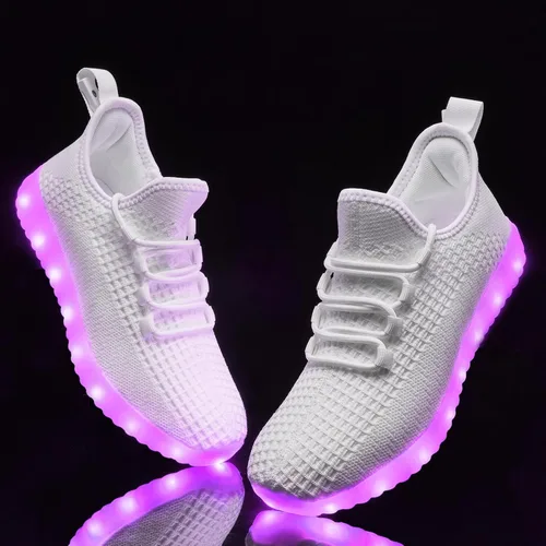 Miniatura 5 de Zapatos iluminados para mujeres y hombres, con carga USB, LED, para adultos, malla de Halloween, brillante, luminoso, entrenadores, bailando