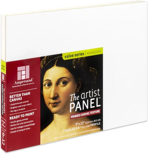 Miniatura 39 de Ampersand Art Supply Panel de pintura de arte de madera Gesso: textura de lienzo, cuna de 3/4 pulgadas, 12 x 16 pulgadas