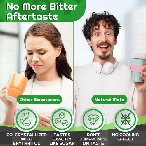Miniatura 4 de Natural Mate Edulcorante sin calorías – Polvo granular orgánico de stevia mezclado con eritritol – Reemplazo de azúcar 2:1 para ceto, paleo, bajo IG