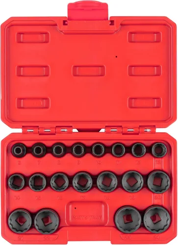 Miniatura 6 de TEKTON Juego de llaves de impacto de 12 puntos con riel, 9 piezas (5/16-3/4 pulgadas) SID91108