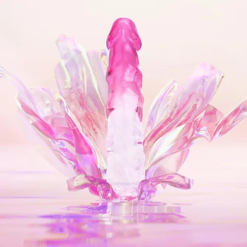 Miniatura 8 de Juguete sexual realista consolador rosa para mujeres – TUFEEL G Spot Juguetes para adultos, pene transparente degradado con fuerte ventosa, polla