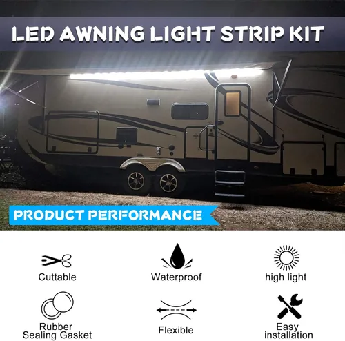 Miniatura 2 de Tira de luz LED para toldo de fiesta, 16.4 pies, tira de luces LED para caravana, cámper, impermeable, para exteriores, para fiestas, cámper