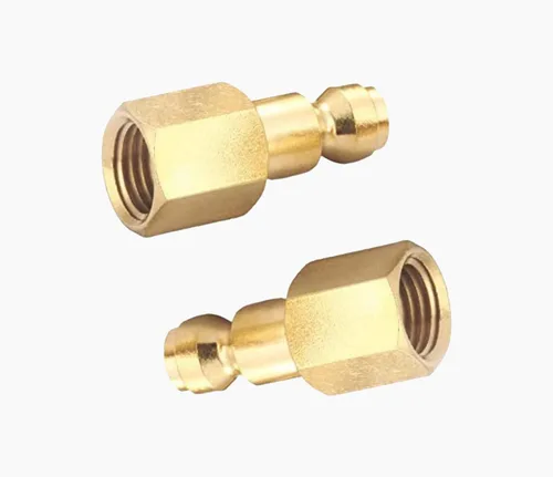 Miniatura 7 de Kit de acoplador y enchufe (7 piezas), tipo automotriz C, NPT de 1/4 de pulgada, juego de accesorios de aire de conexión rápida de latón macizo