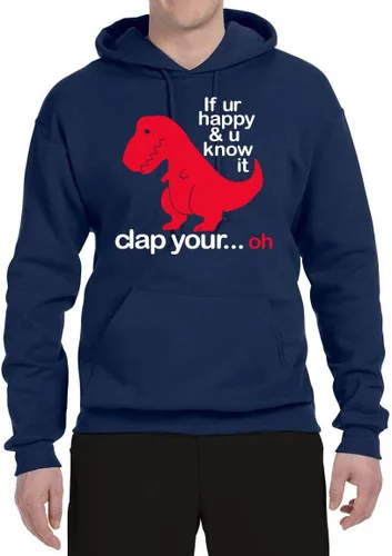 Miniatura 6 de Wild Bobby Sudadera con capucha unisex con estampado "If You're Happy and You Know it" de Dinausor