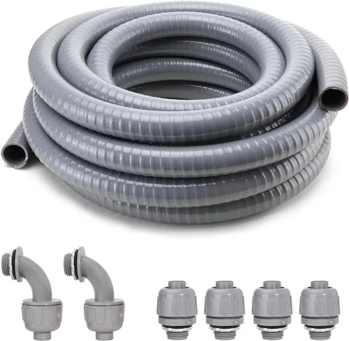 Kit de Conducto y Conector Hermético Líquido DWALE, Conducto Eléctrico Hermético Líquido Flexible No Metálico, Kit de Conducto Eléctrico de 1-1/4