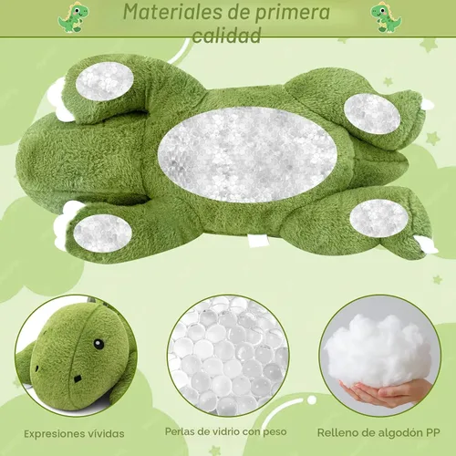 Miniatura 7 de SQEQE - Peluche con peso de dinosaurio, peluche afelpado para aliviar el estrés, suave juguete de almohada de T-Rex para niños y adultos, regalos