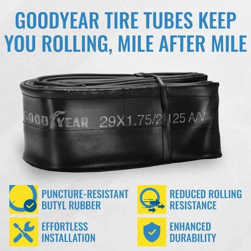 Miniatura 2 de Tubo de Bicicleta Goodyear con Goma de Butilo - Tubos de Bicicleta Confiables para Ciclismo Premium