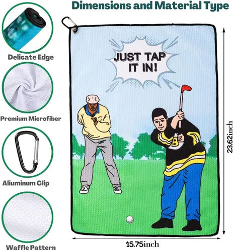Miniatura 2 de Toalla de golf divertida, toallas de golf impresas para bolsas de golf con clip, regalo de golf para hombres, esposo, novio, papá, regalos