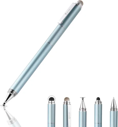 Miniatura 9 de Lápiz capacitivo, 4 en 1, pantalla táctil de alta sensibilidad y precisión, punta de disco transparente, punta de goma negra y punta de fibra