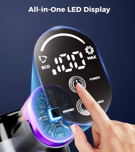 Miniatura 8 de VIAFLY Aspiradora inalámbrica, 550 W/45 Kpa/60 minutos, aspiradoras antienredos para el hogar con autoportante, pantalla LDE, aspiradora inalámbrica