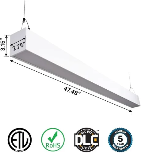 Miniatura 4 de Euri Lighting EUD4-50W103sw-W, Linkable 4FT Dual CCT Lineal Up/Down Light, 50W, 6500lm, 3000K/4000K/5000K, 120-277V, clasificación húmeda, 0-10V