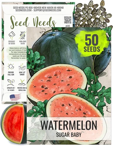 Miniatura 8 de Seed Needs Semillas de sandía para plantar sandías dulces carmesí, reliquia sin OMG y sin tratar, cultiva un jardín cultivado en casa al aire libre